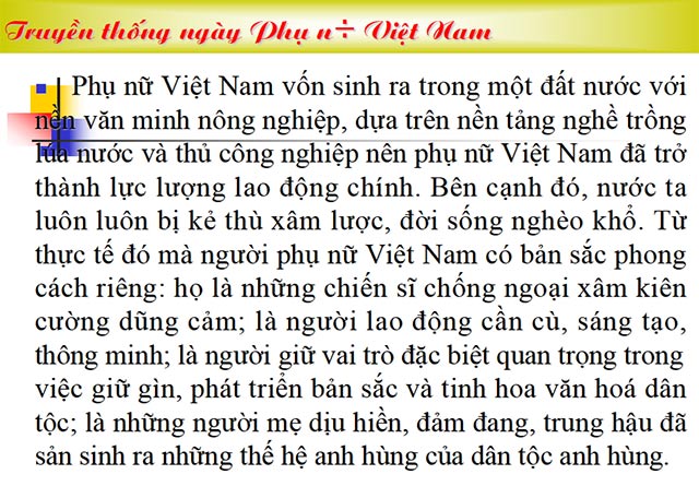 PowerPoint sự ra đời ngày thành lập Hội liên hiệp Phụ nữ Việt Nam
